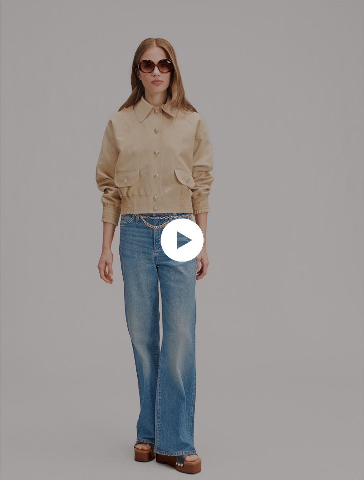 Giubbotto bomber in lino e cotone