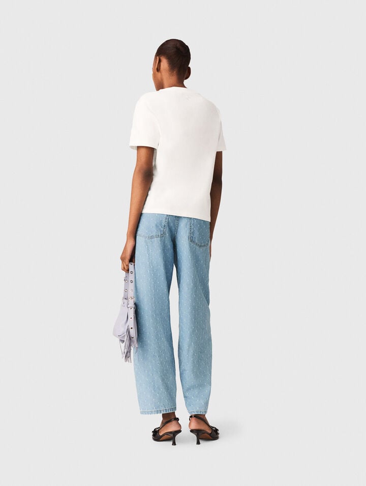 T-shirt con logo Paris ricamato