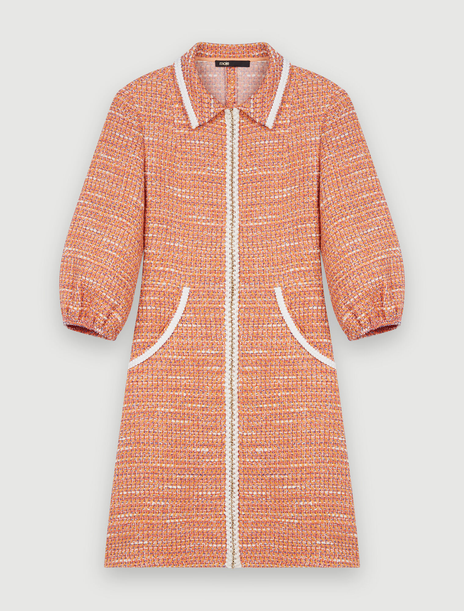 Abito in tweed con trecce