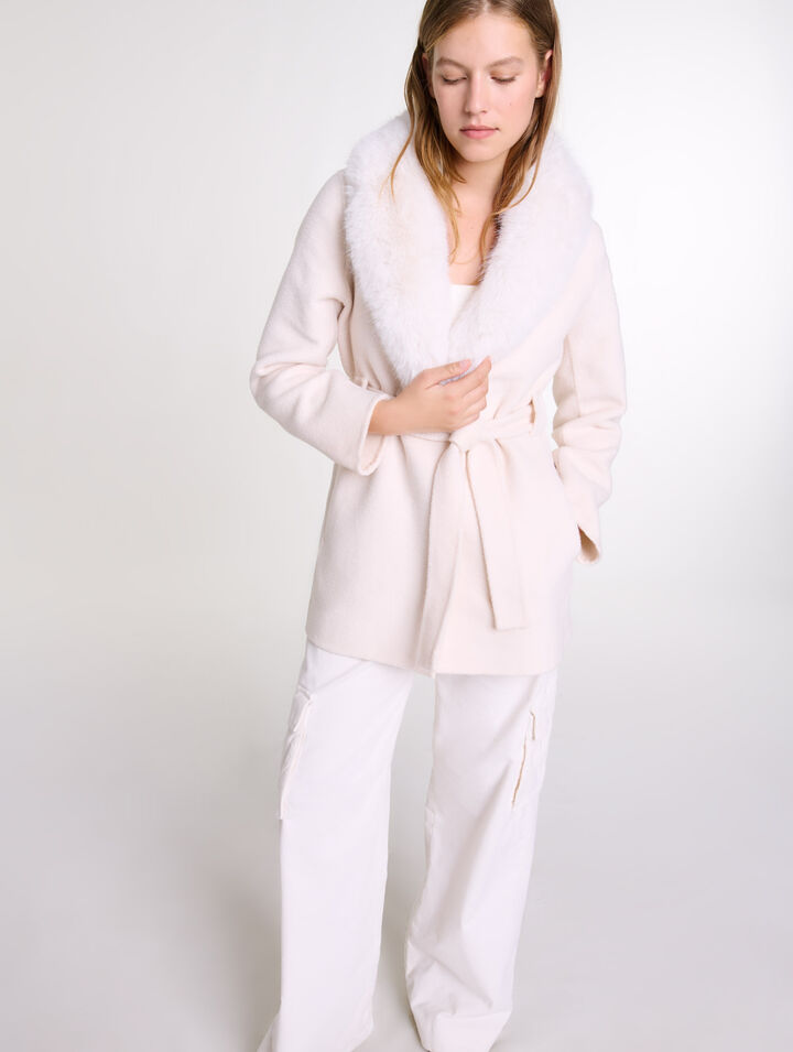 Cappotto lungo in ecopelliccia