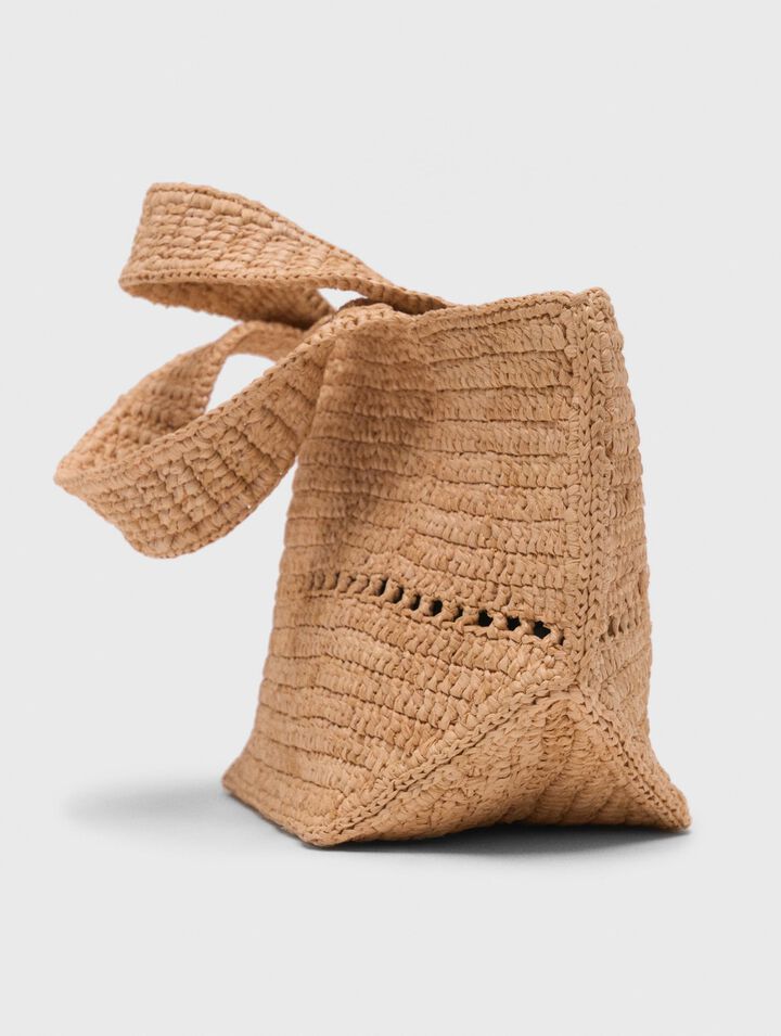 Mini shopping bag in rafia naturale