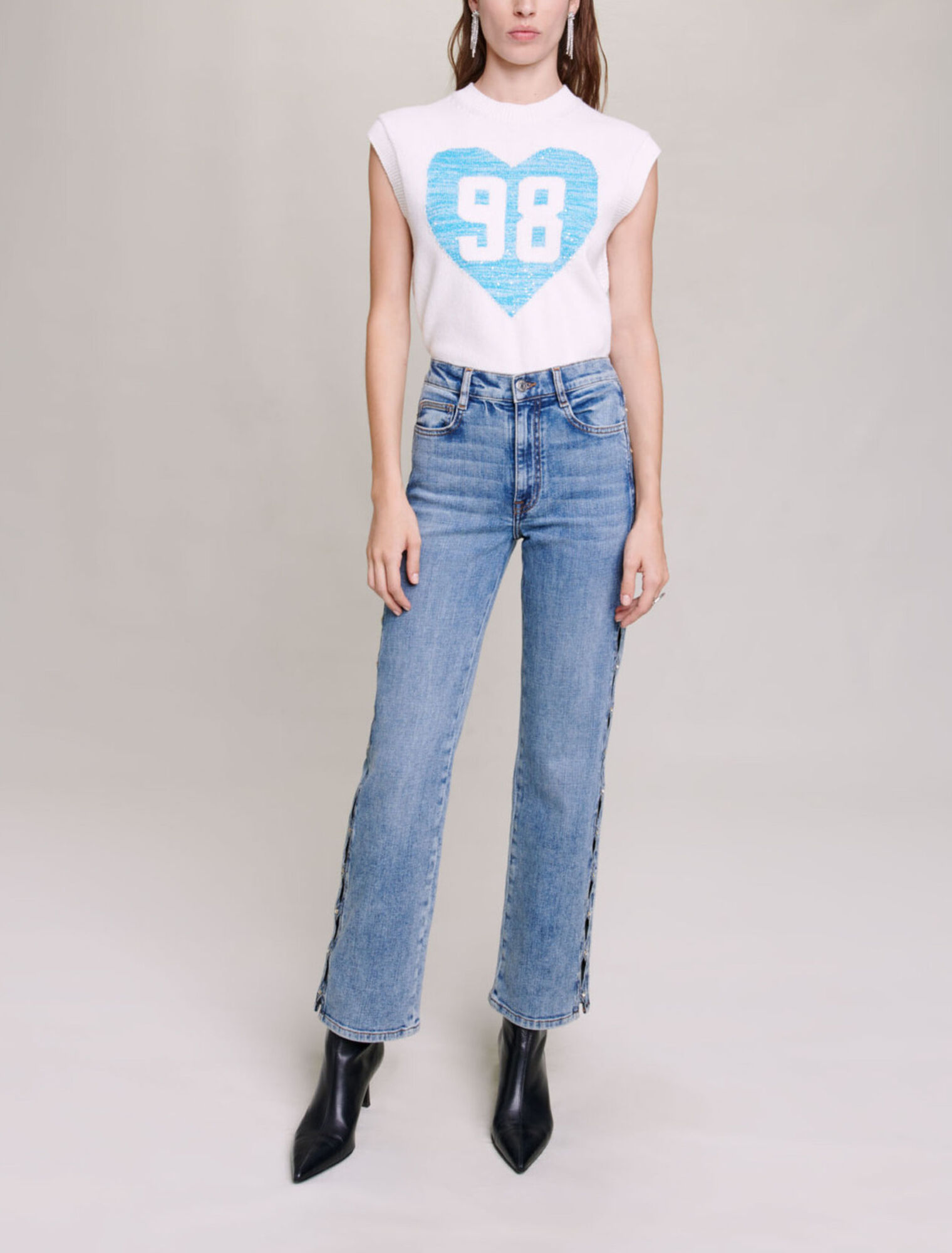 Maglia senza maniche con cuori