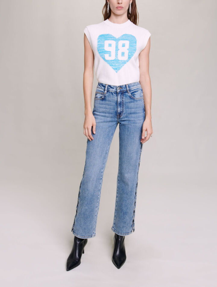 Maglia senza maniche con cuori
