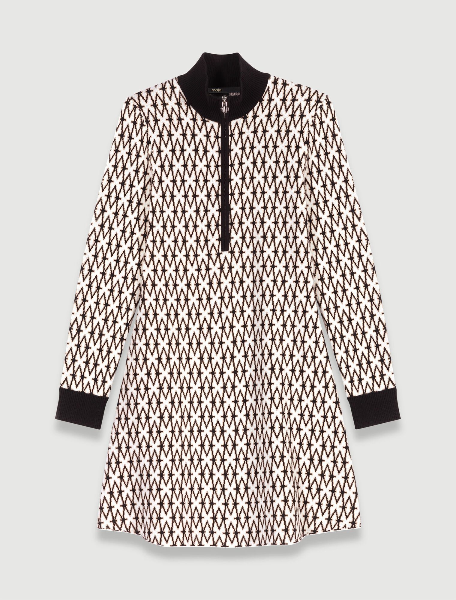 Abito corto monogramma in jacquard