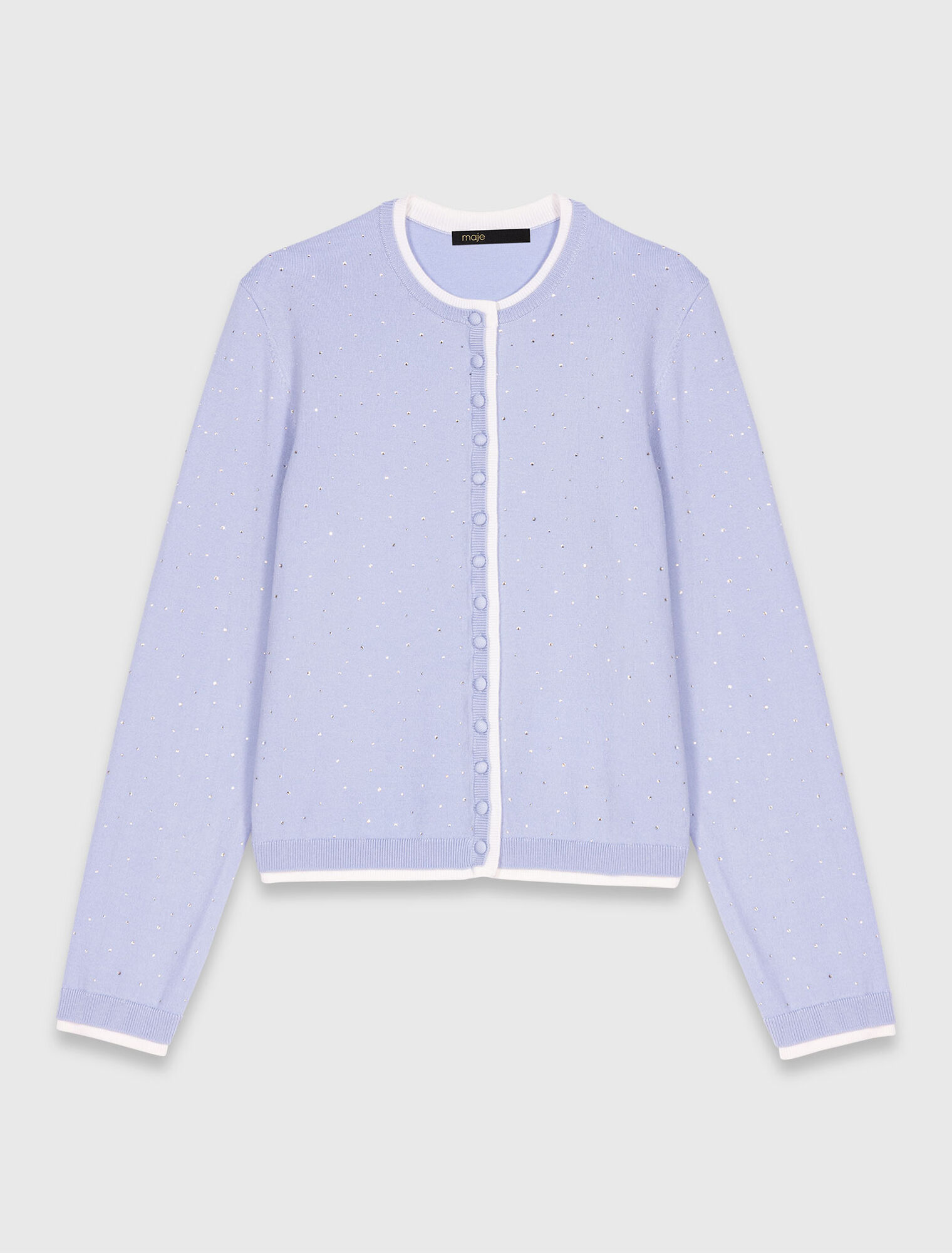 Cardigan 100% lana con strass