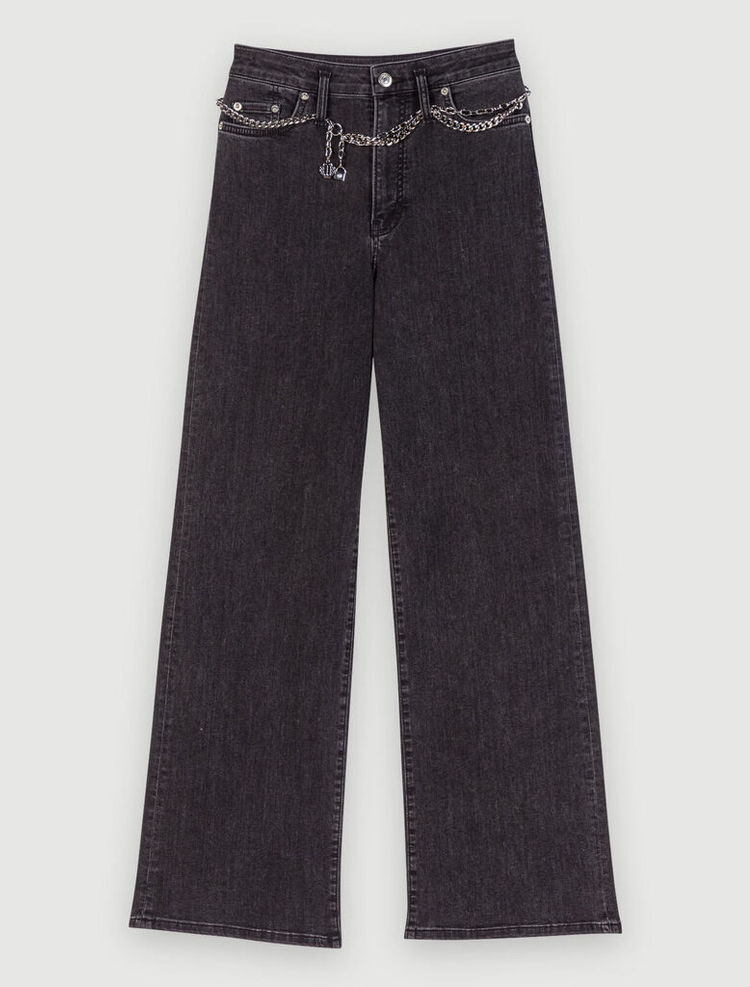 Jeans baggy con cintura nera