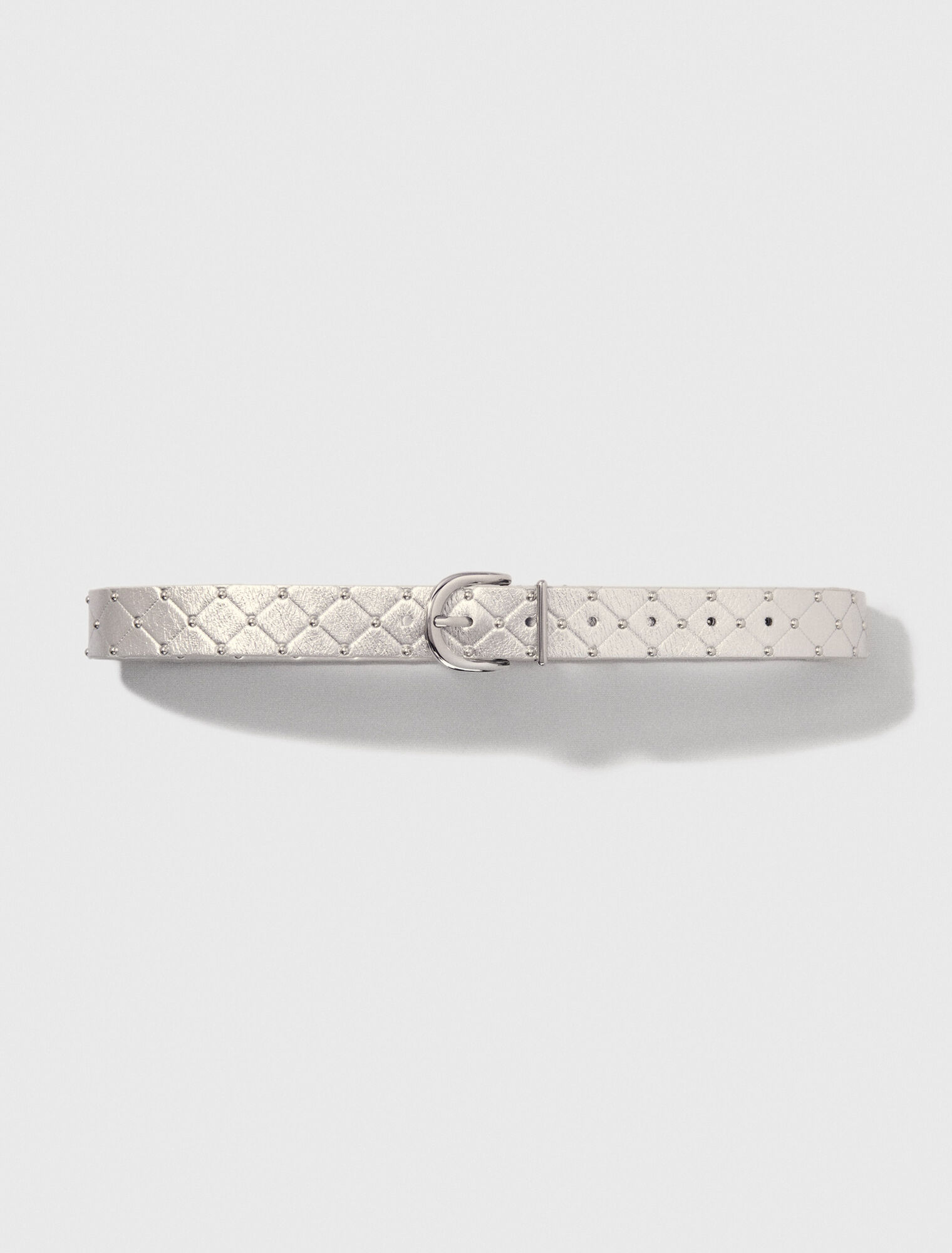 Cintura in pelle metal trapuntata