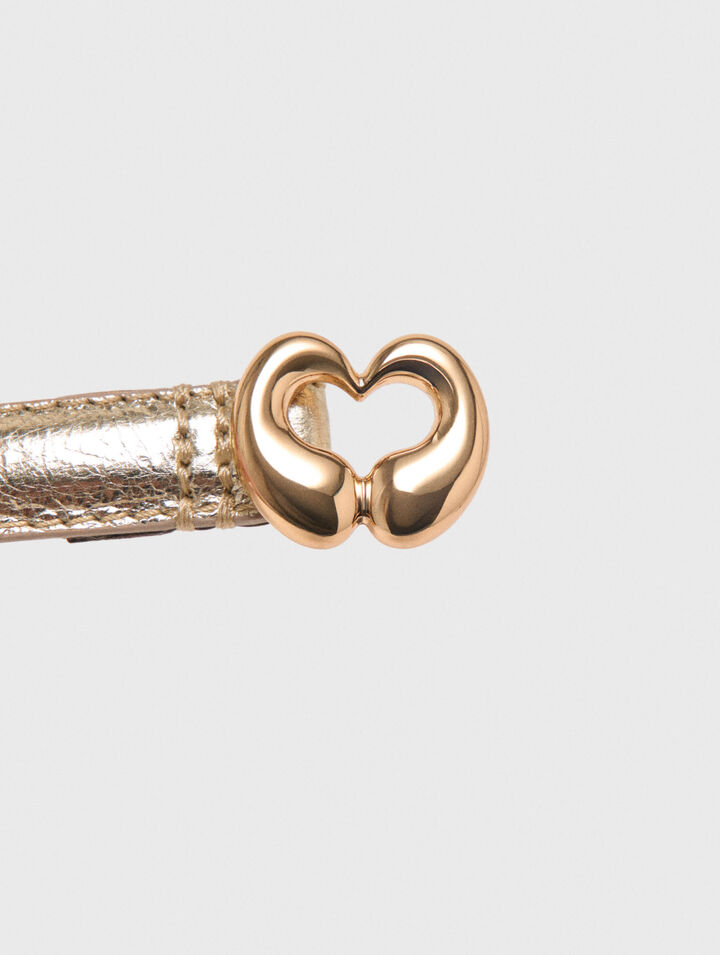 Cintura fine in pelle metallizzata