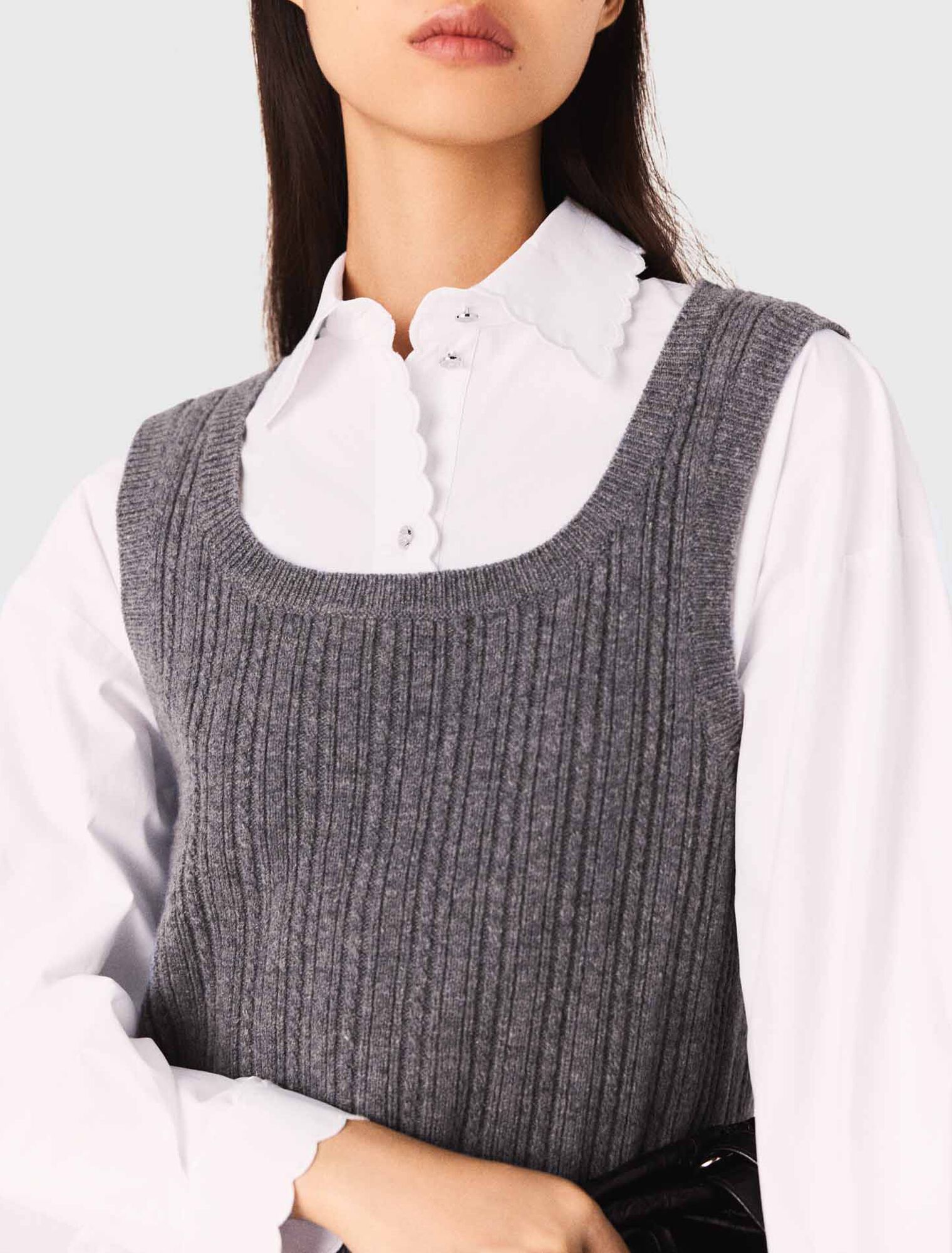Top in maglia con camicia rimovibile