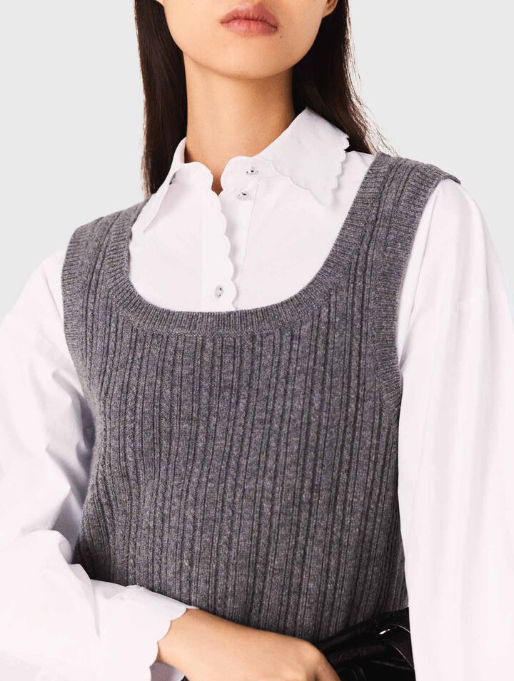 Top in maglia con camicia rimovibile