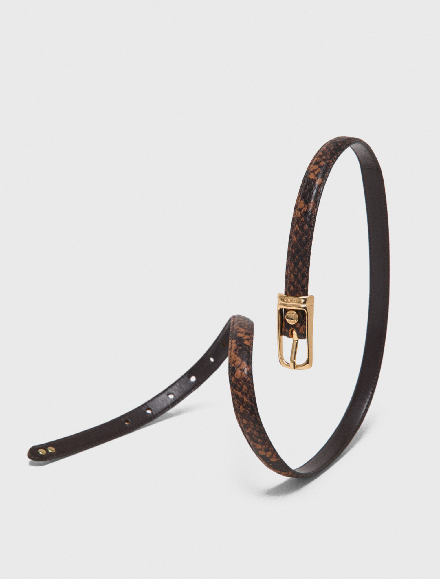 Cintura sottile in pelle goffrata
