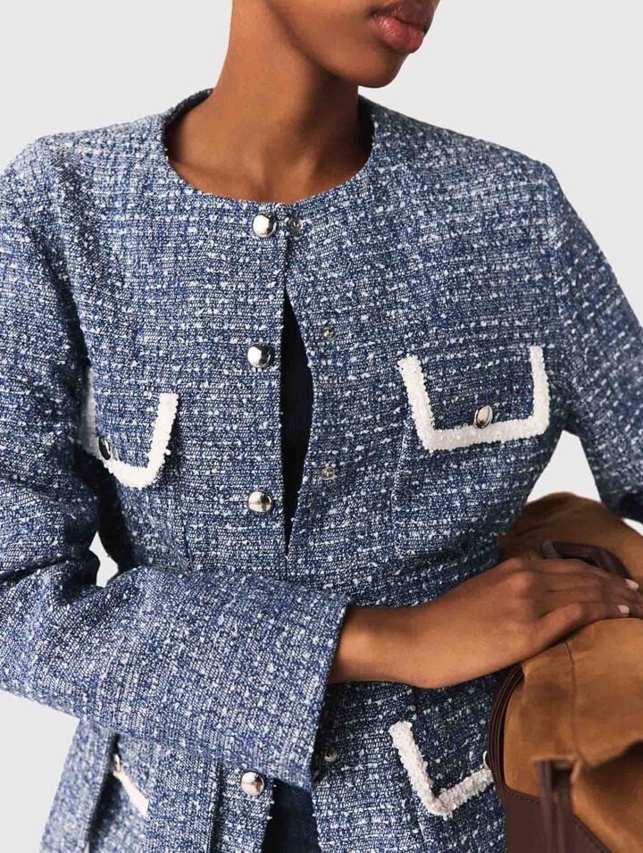 Giacca con 4 tasche in tweed
