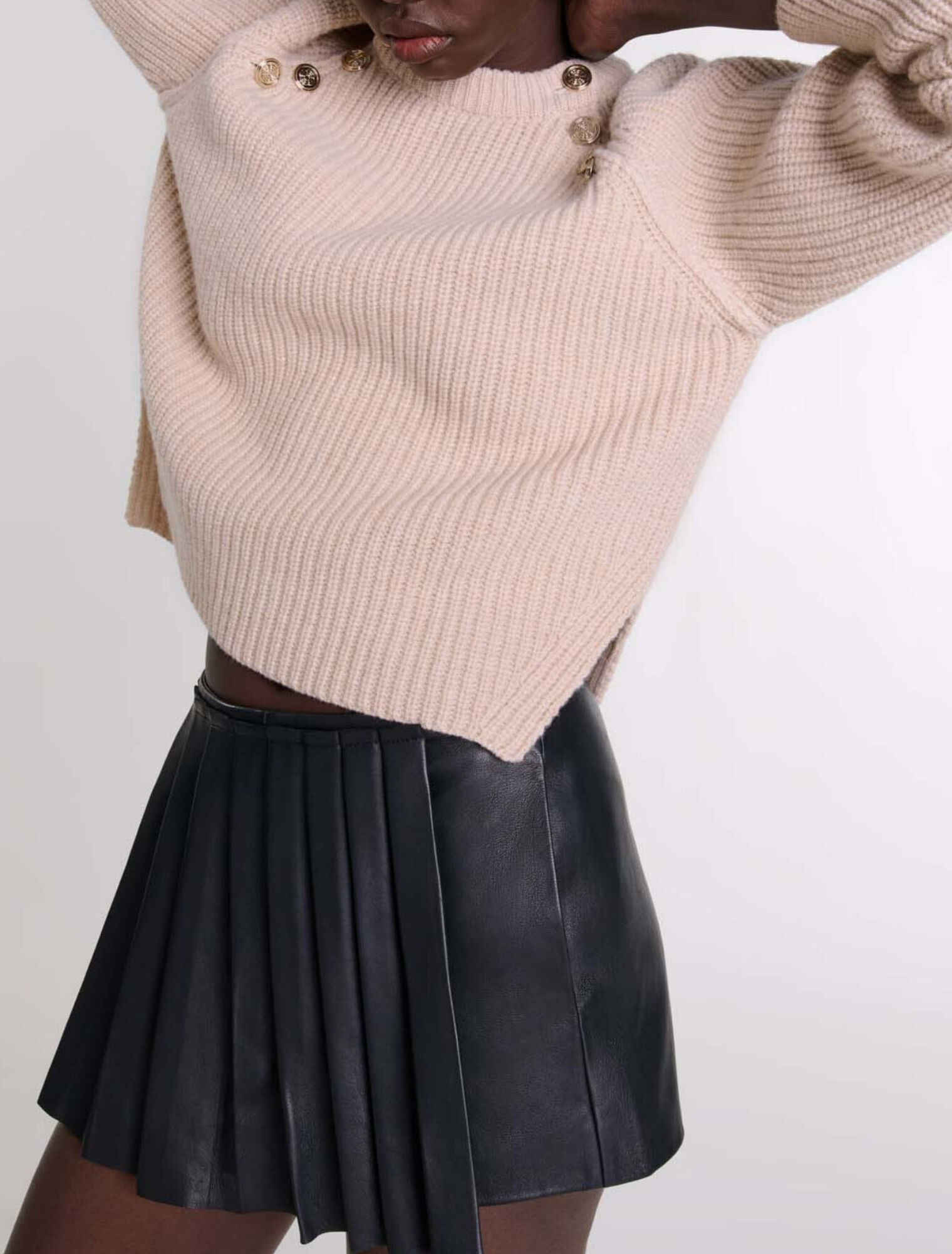 Pantaloncini trompe l'&oelig;il in pelle