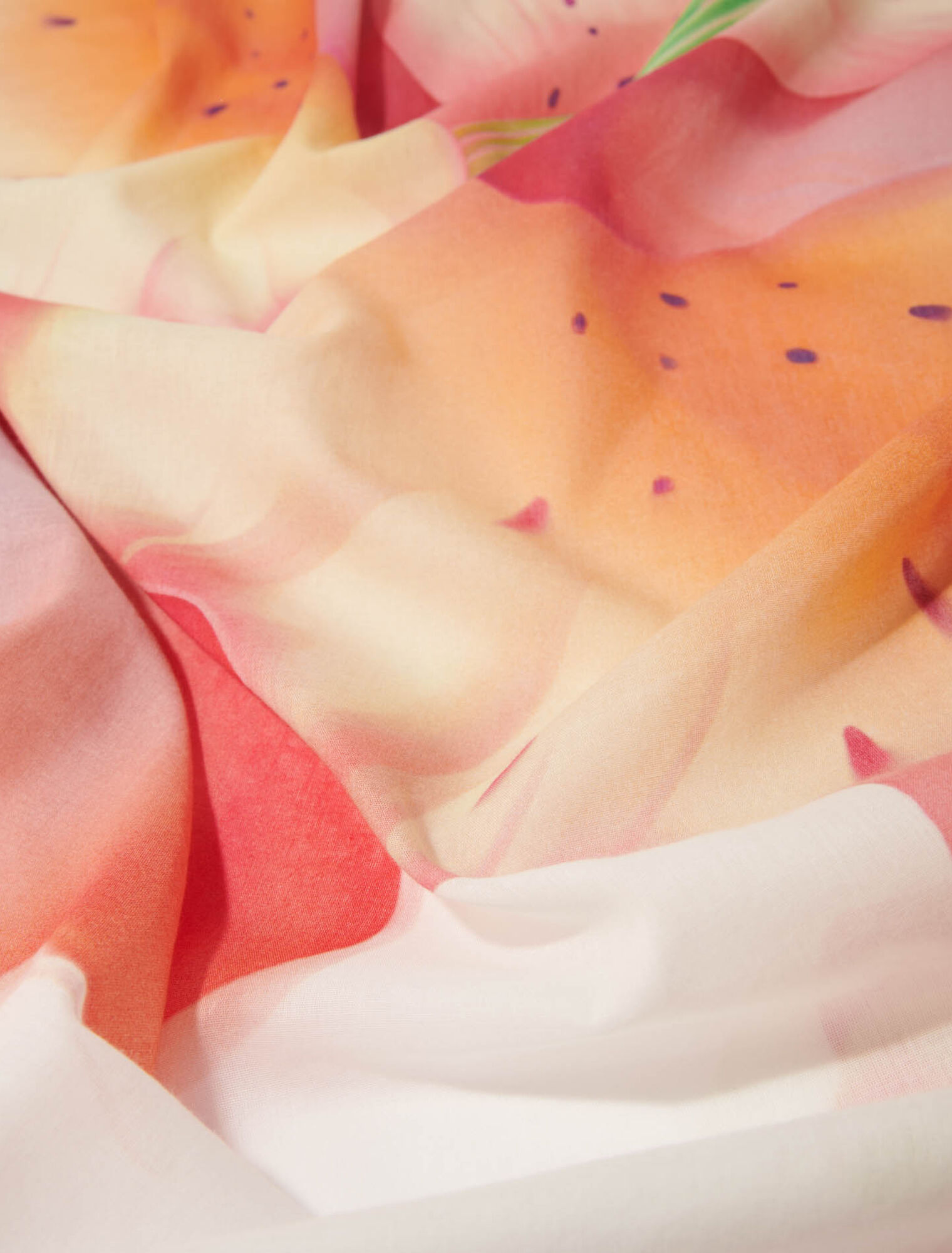 Pareo in cotone con stampa a fiori