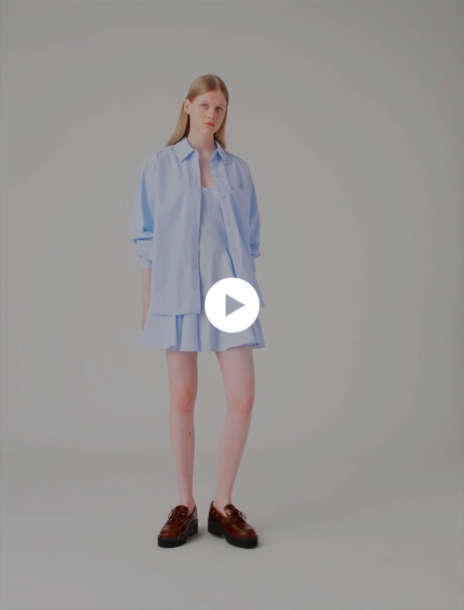 Camicia lunga in popeline