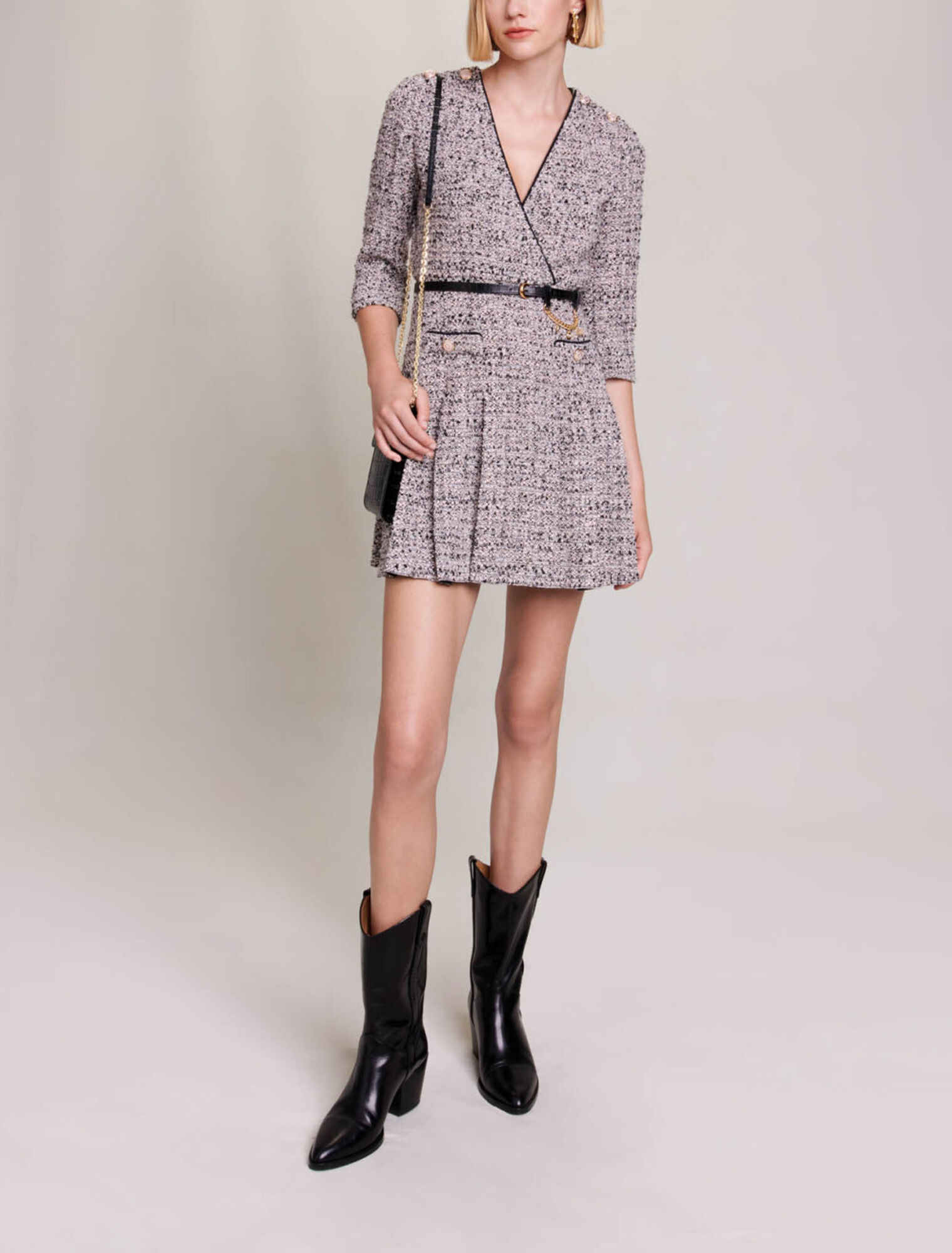 Abito corto in tweed