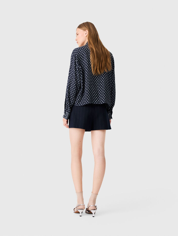 Camicia con stampa e strass