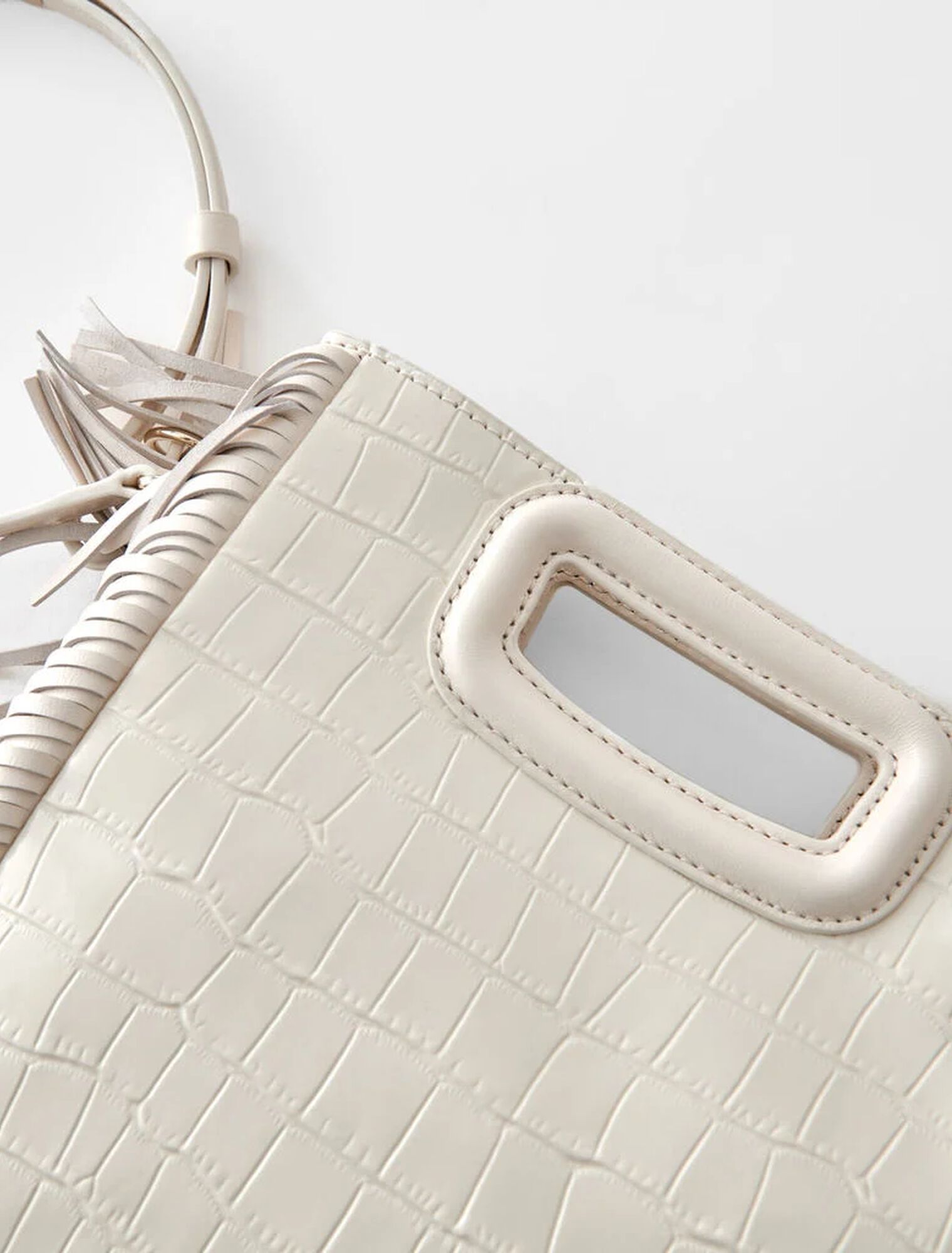 Borsa M in pelle effetto coccodrillo