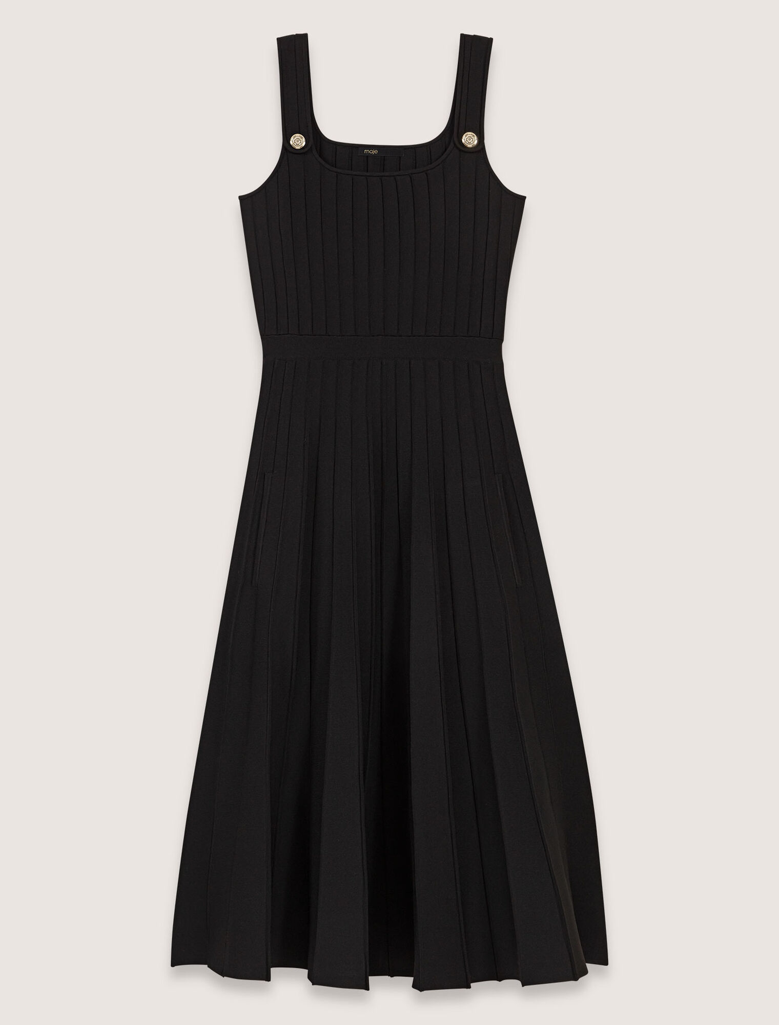 Abito midi in maglia plissettata