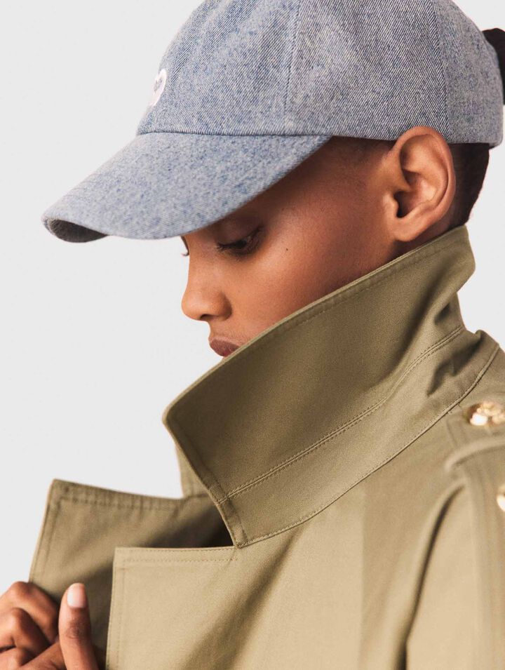 Trench borchie collo rimovibile