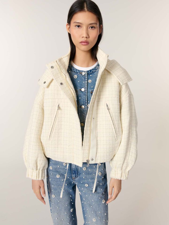 Piumino in tweed