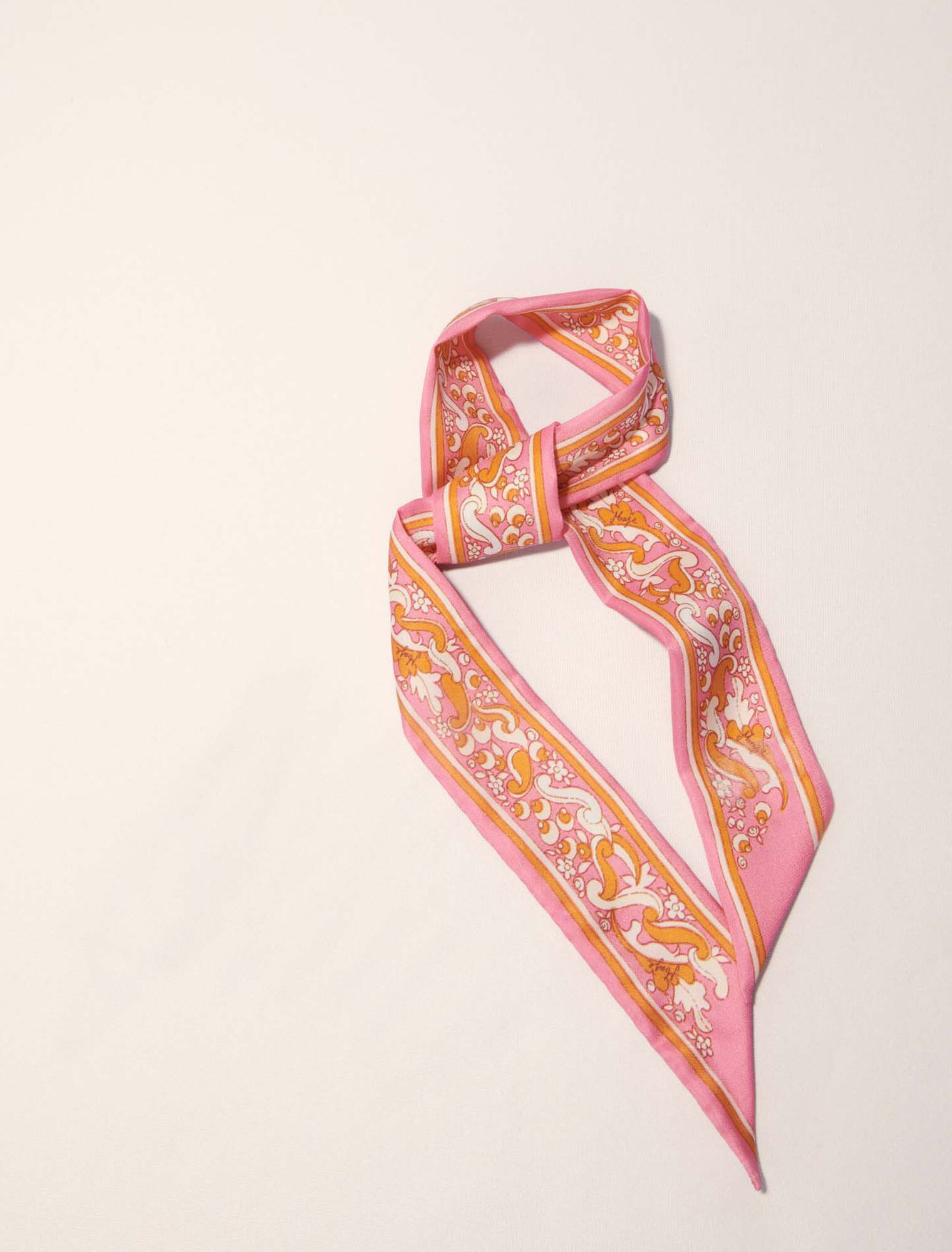 Foulard nastro 90x5 cm stampa fiori