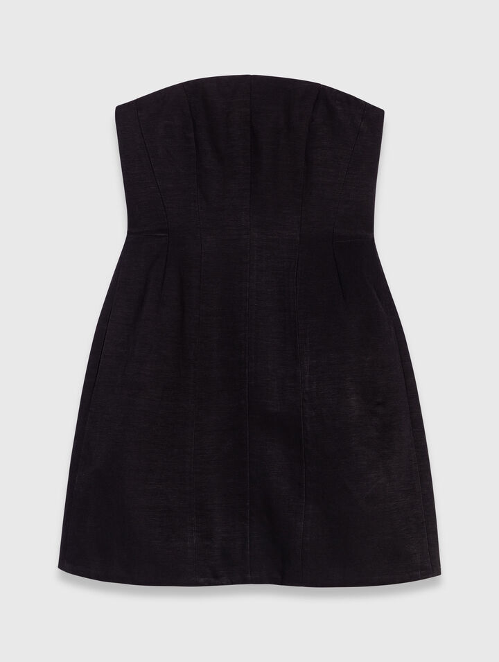Abito bustier corto in lino