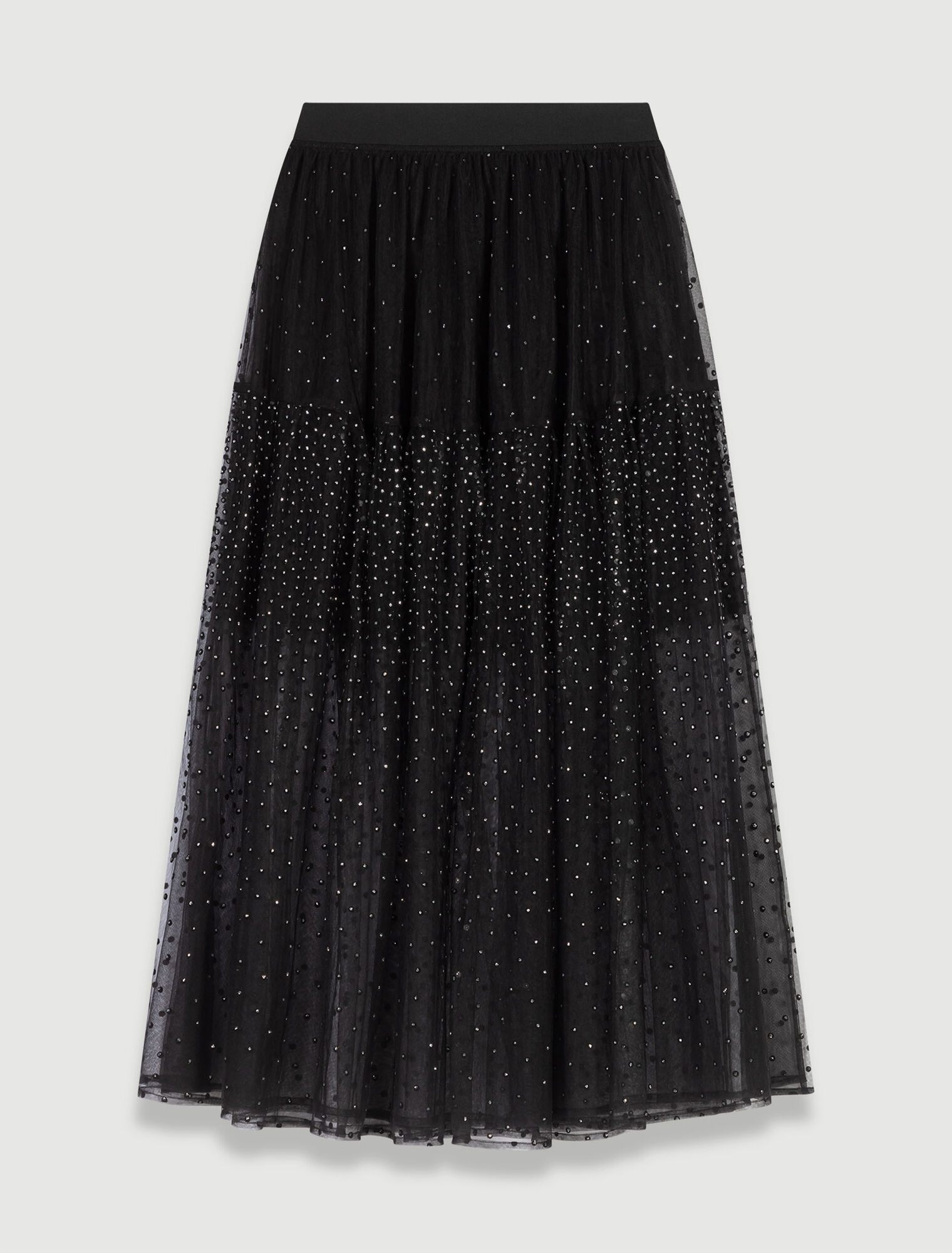 Gonna lunga in tulle a pois glitter