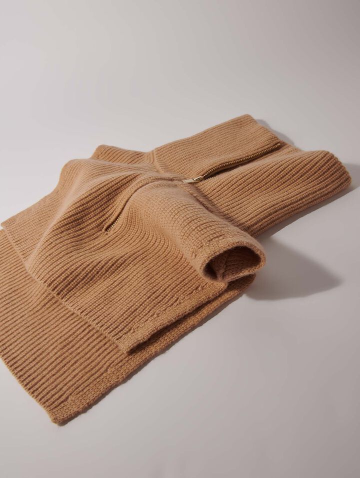 Collo con zip in lana e cashmere