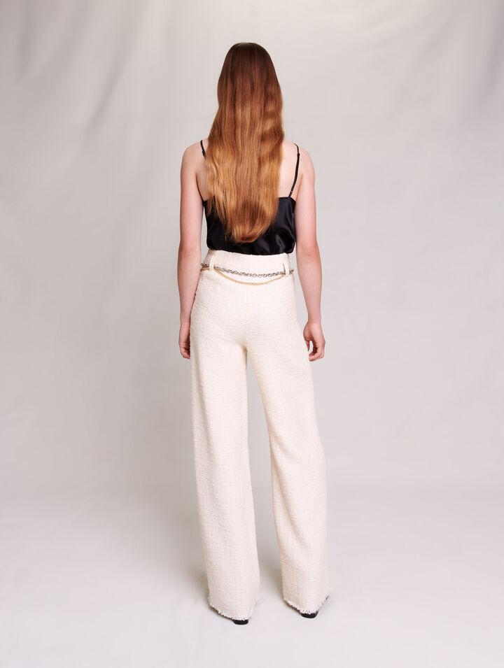 Pantaloni larghi in tweed