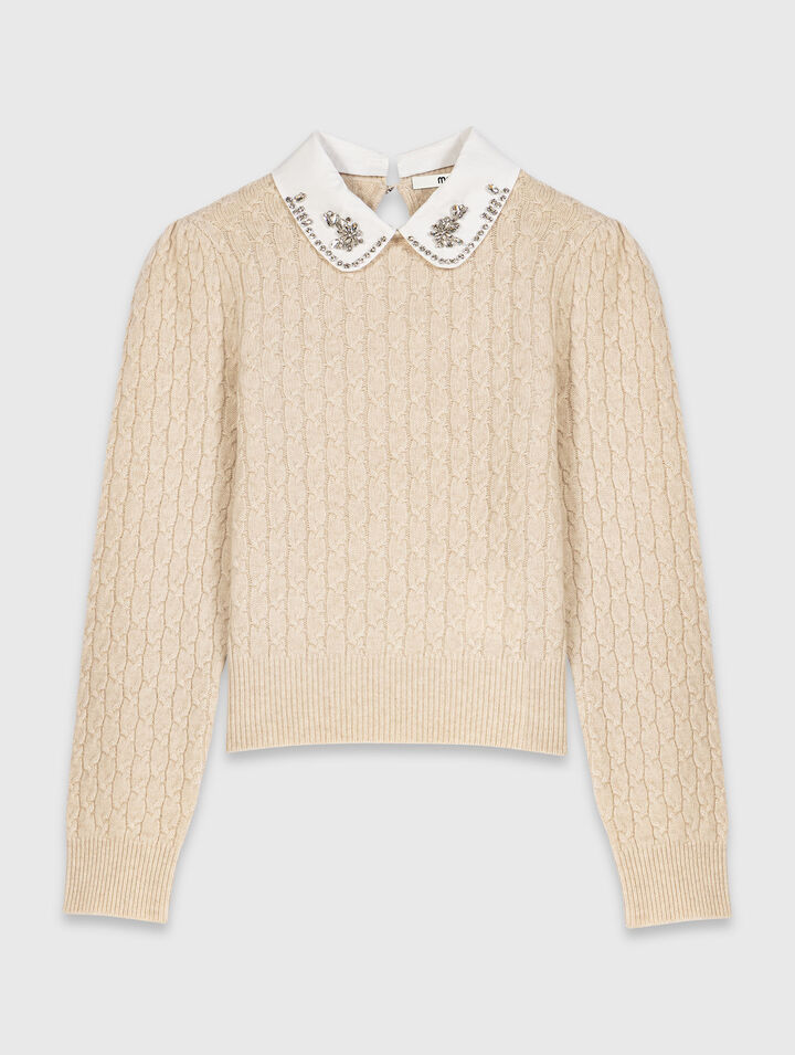 Pull collo rimovibile in popeline
