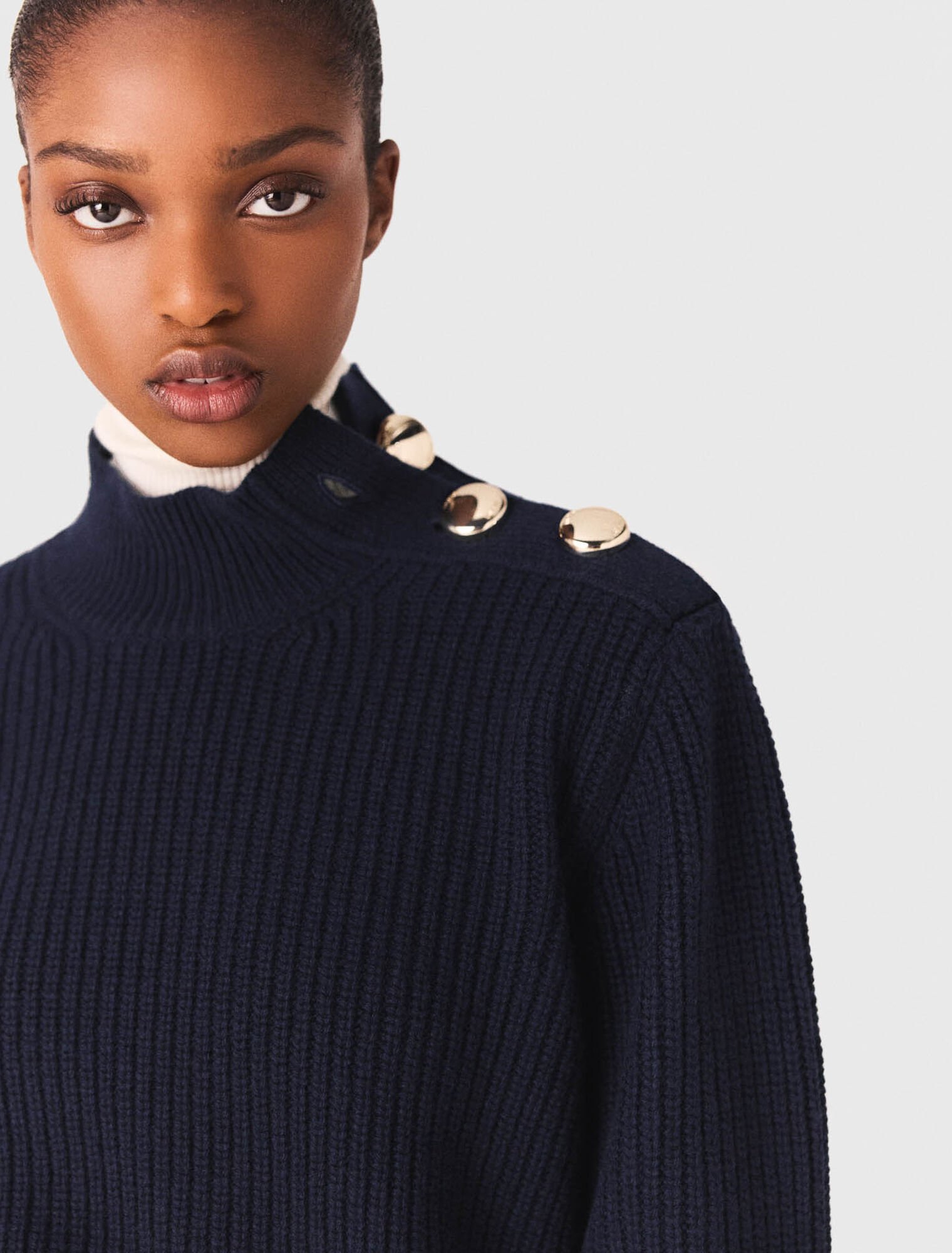 Maglione in lana a collo alto