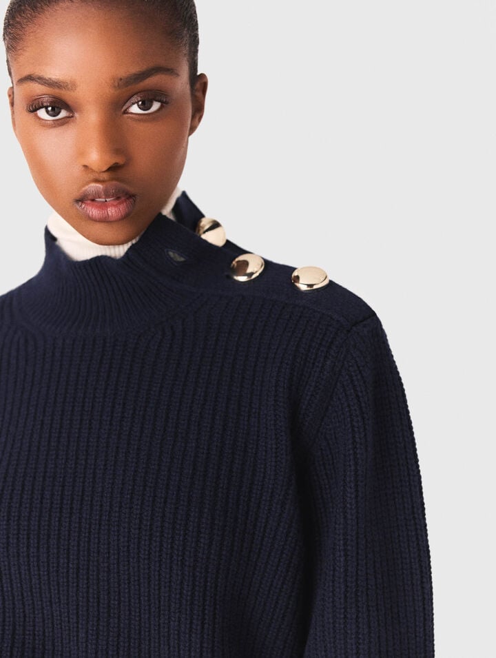 Maglione in lana a collo alto