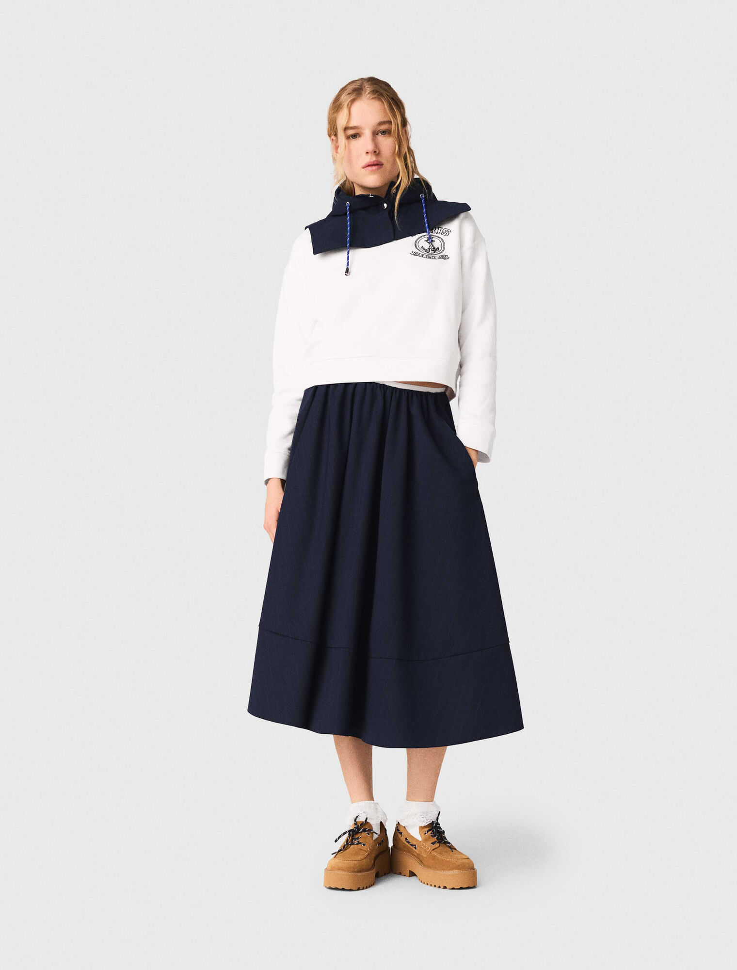 Felpa con stampa marinara