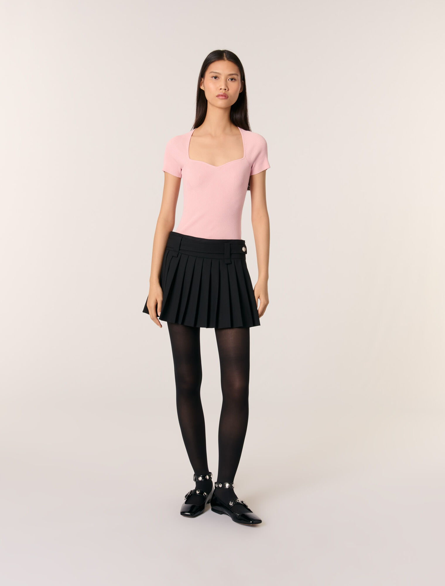 Top in maglia a coste