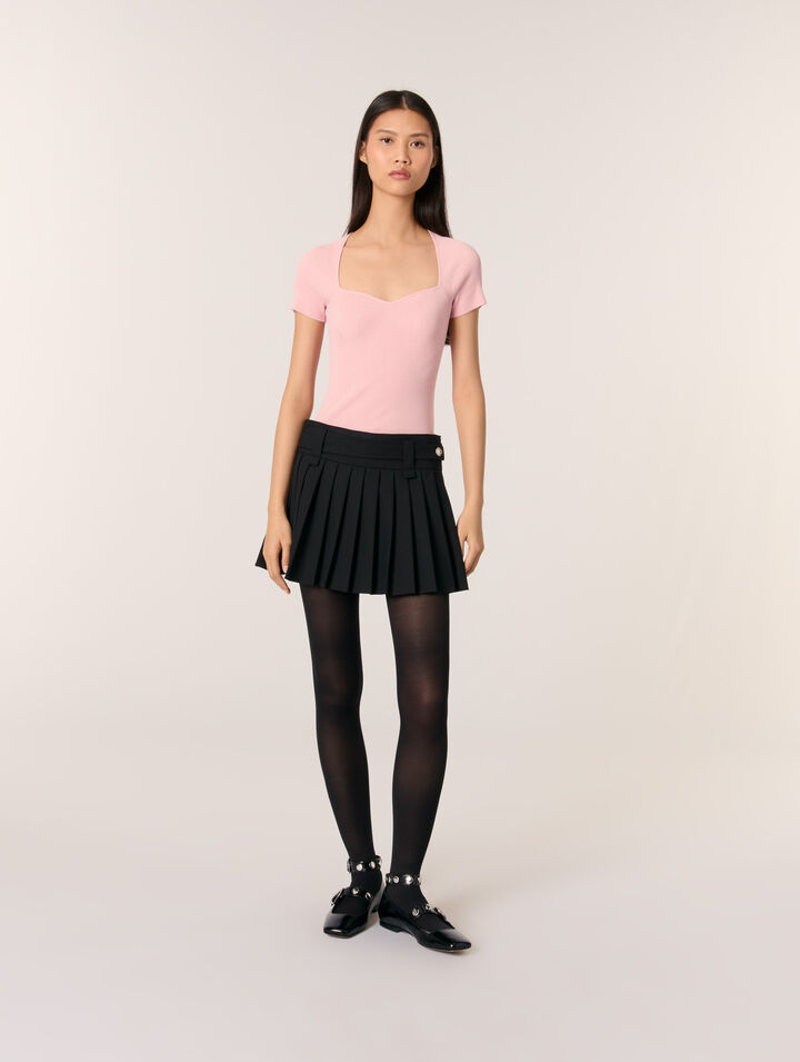 Top in maglia a coste