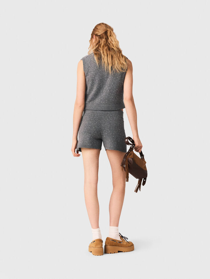 Top in maglia con strass