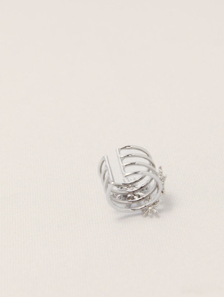 Anello a cerchi con stelle strass