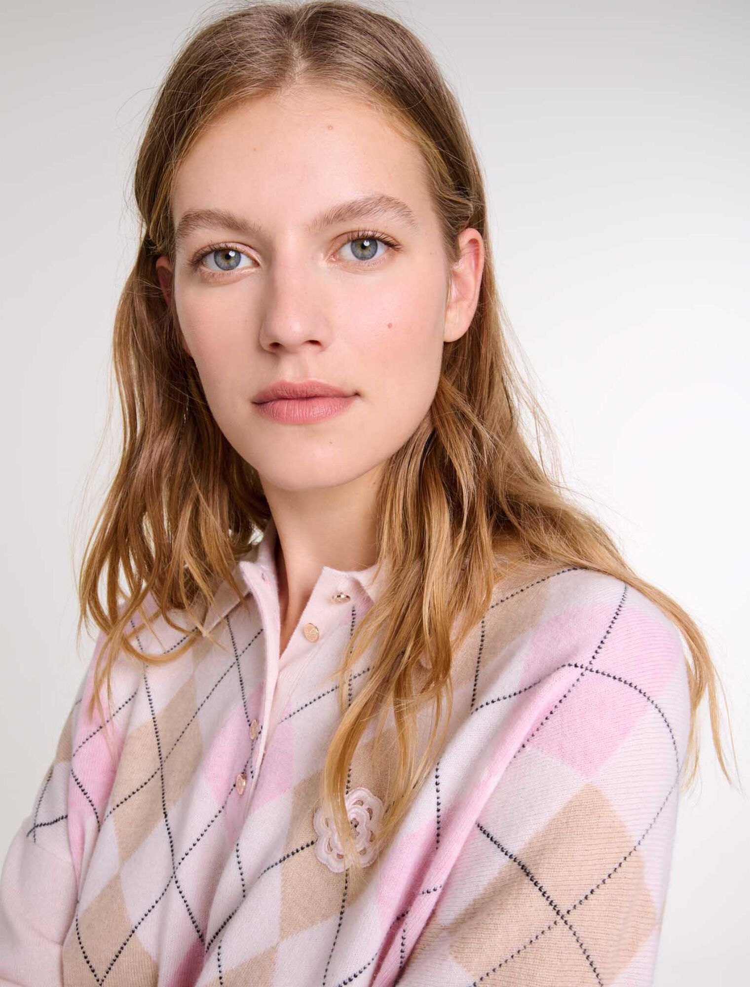 Maglione corto in lana mélange