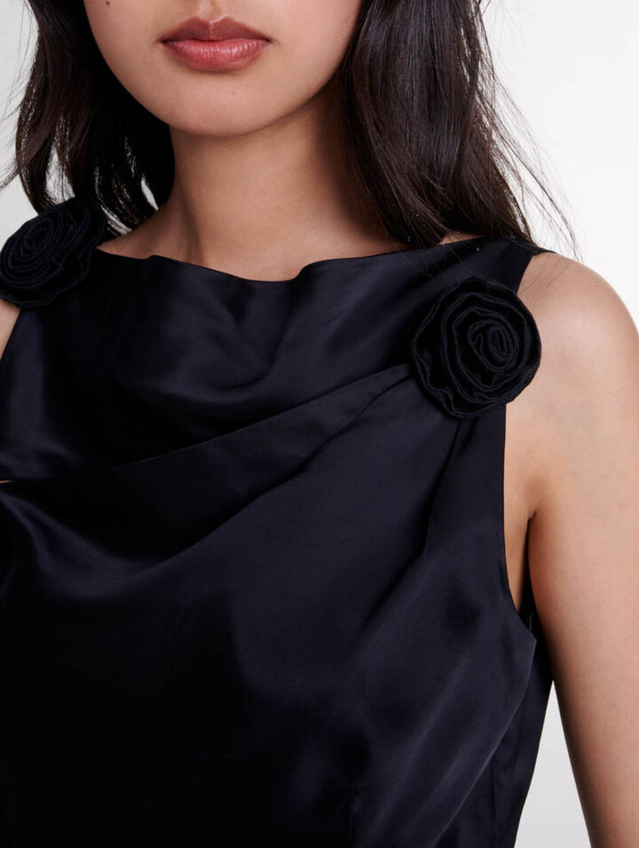 Top drappeggiato satinato