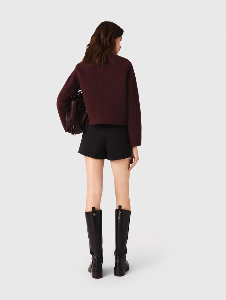 Shorts dritti plissettati