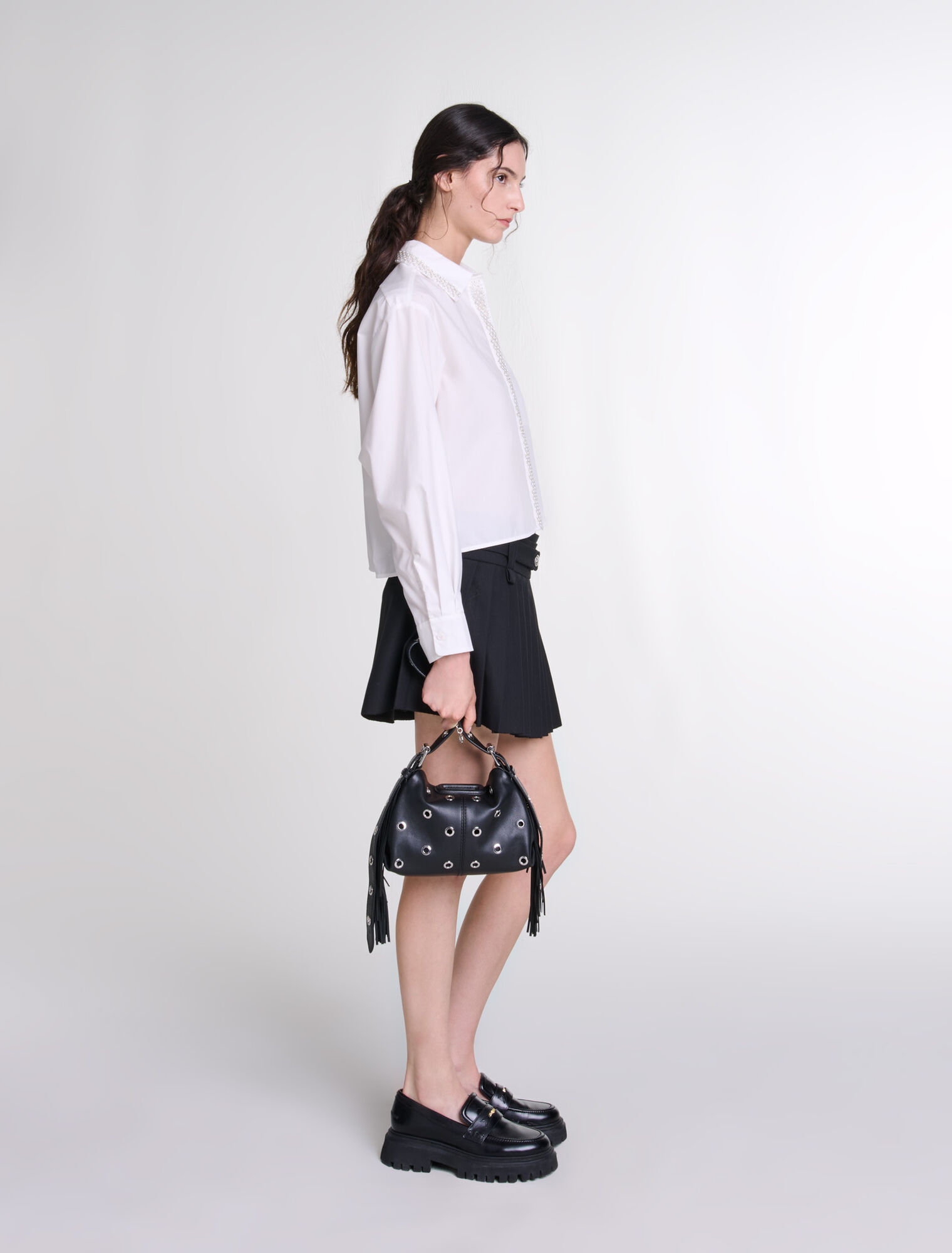 Borsa Miss M Mini in pelle e occhielli