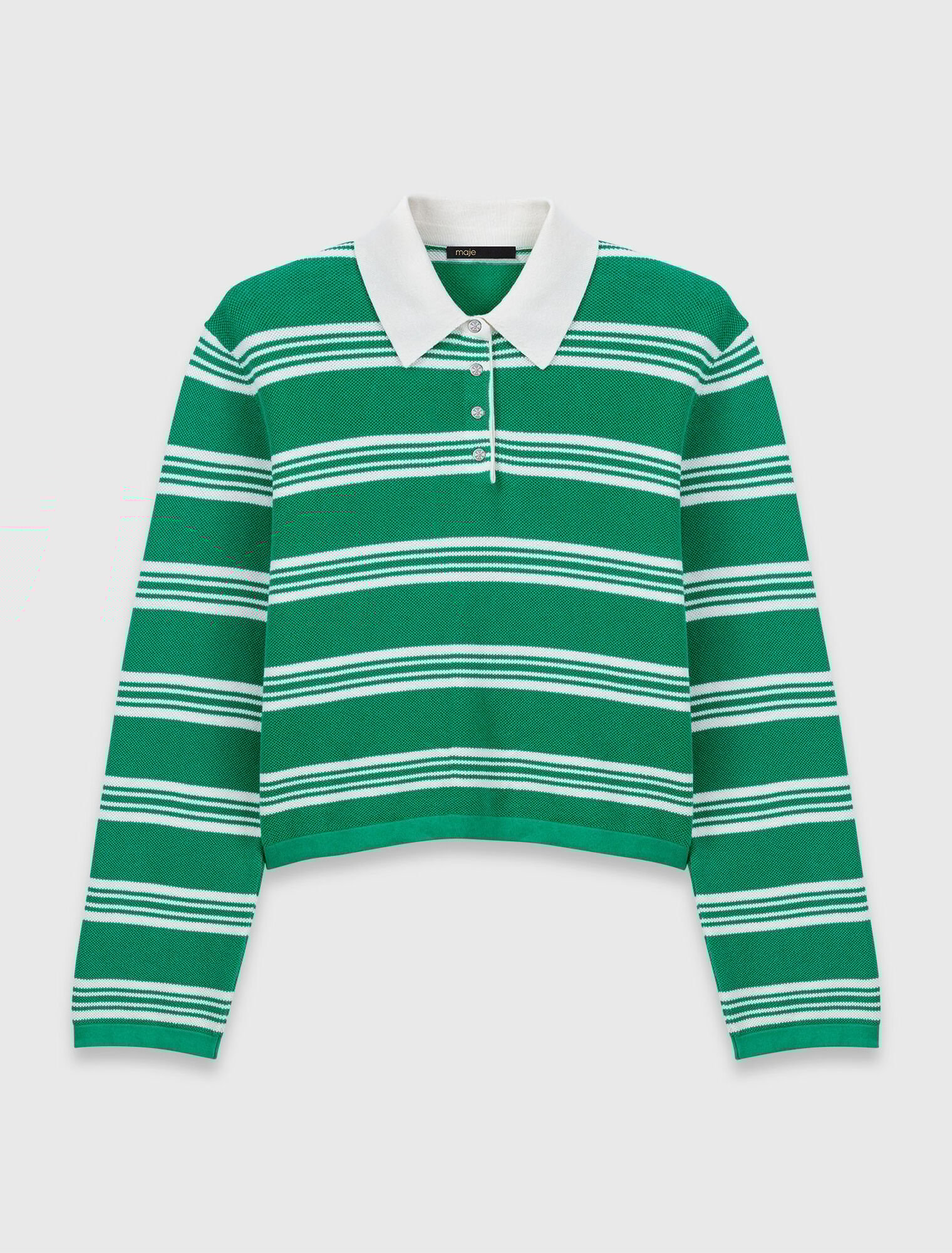 Pull corto a righe con col polo