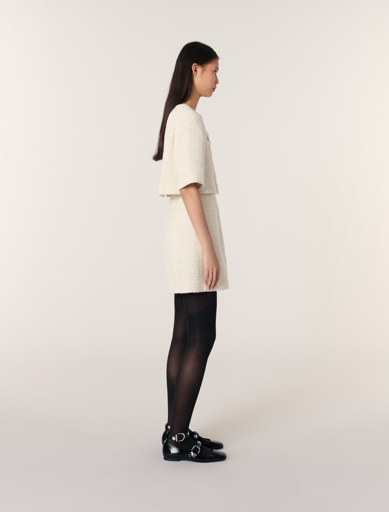Abito corto 2 in 1 in tweed
