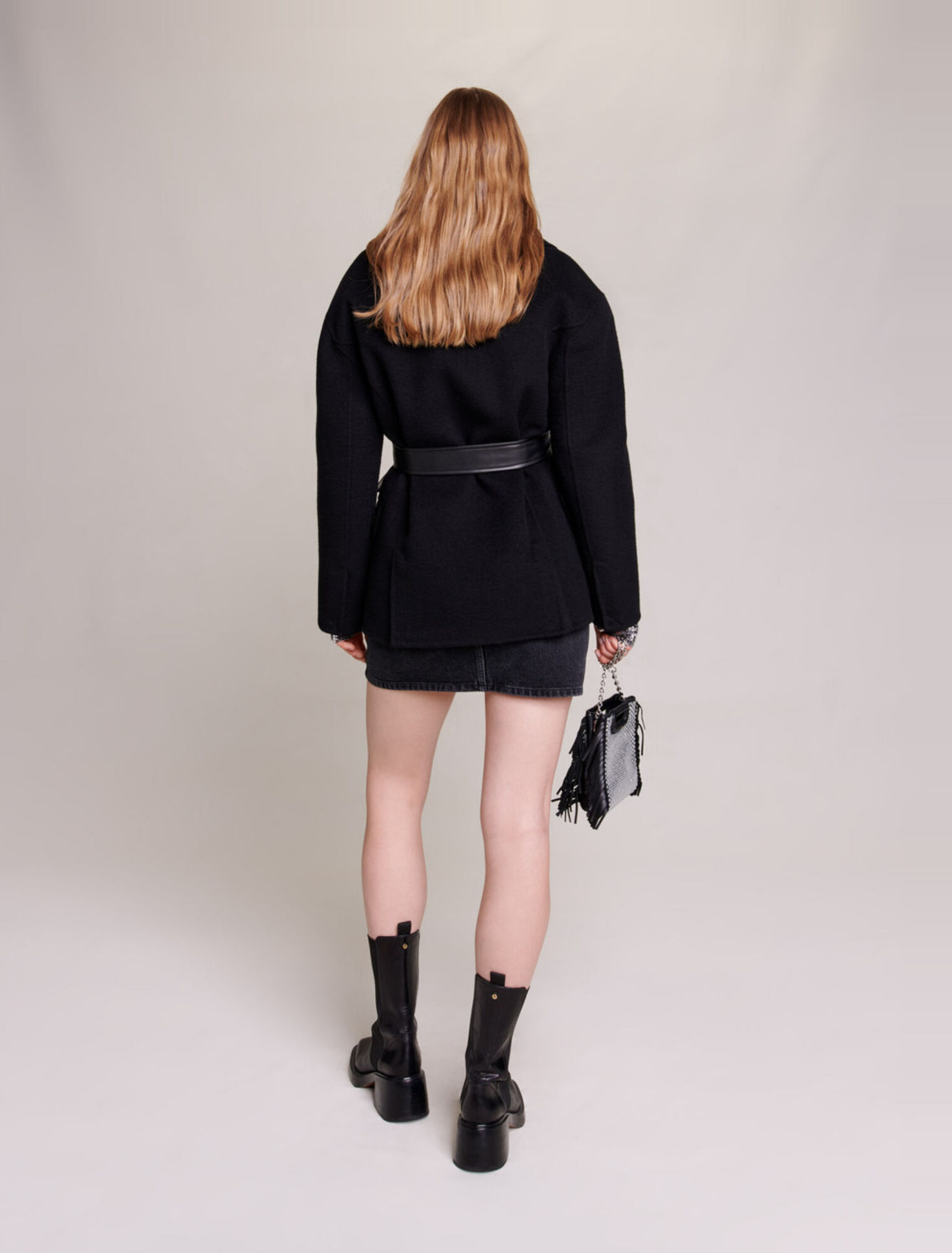 Cappotto cropped da annodare