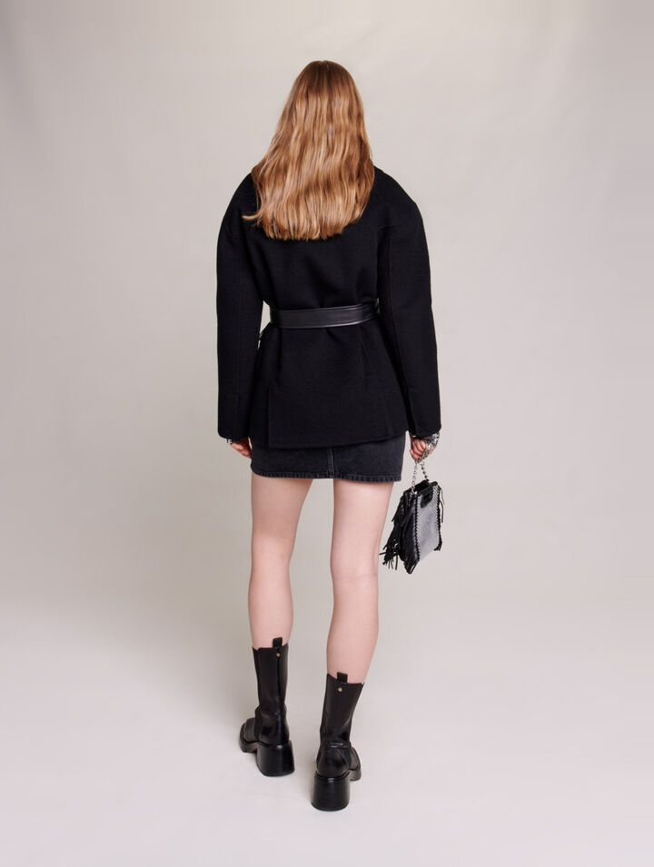 Cappotto cropped da annodare