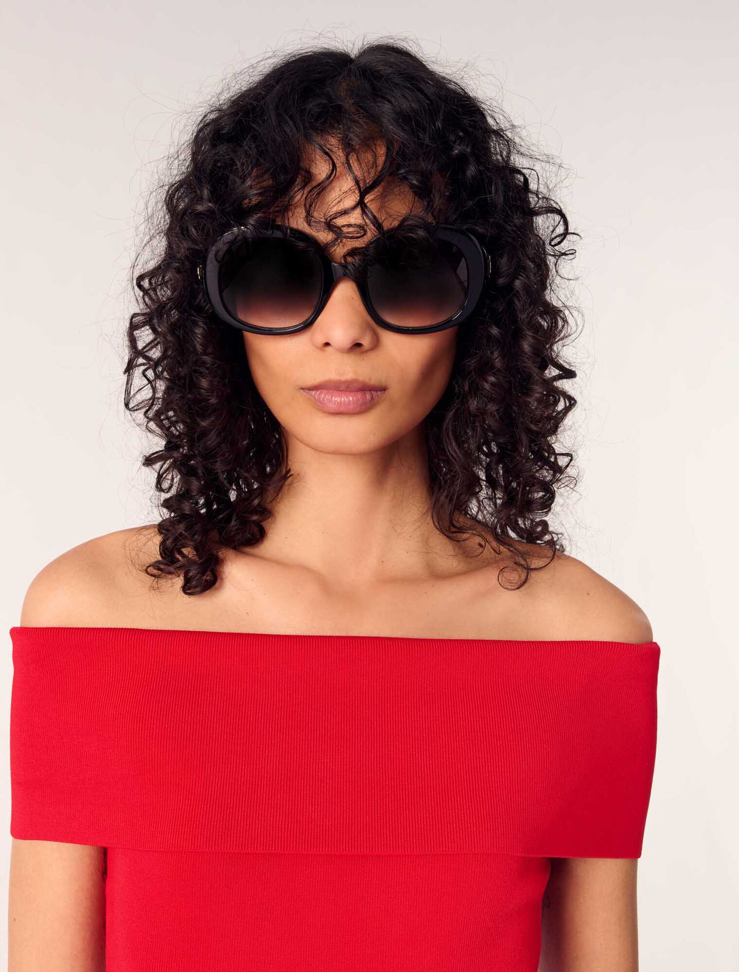 Top scollo bardot in maglia a coste