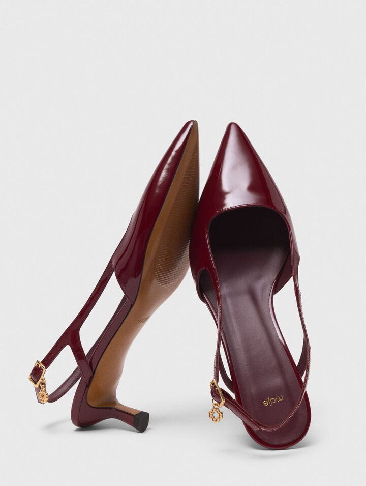 Décolleté slingback pelle vernice