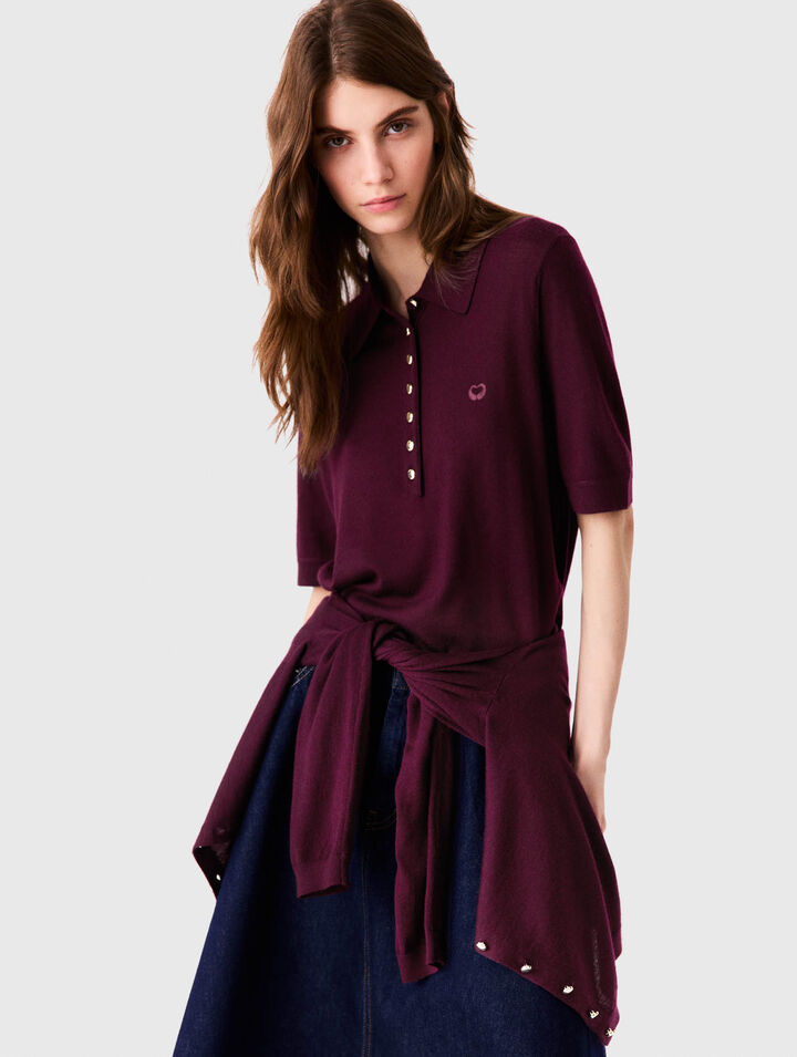 Pullover con colletto polo