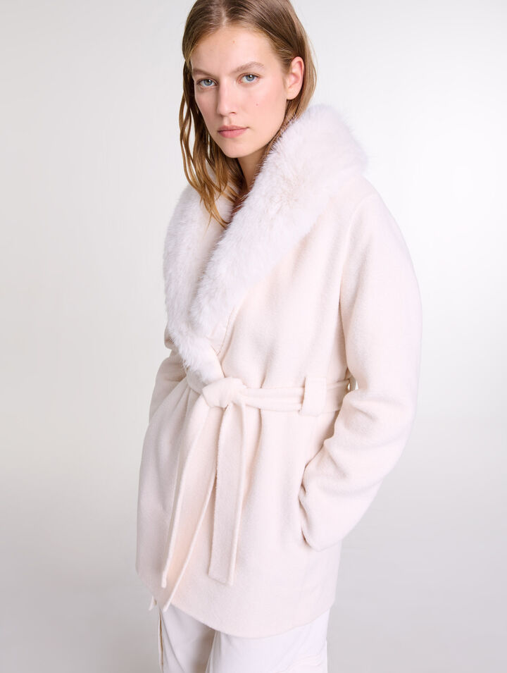 Cappotto lungo in ecopelliccia